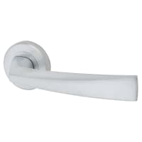 Serozzetta by Carlisle Brass Satin Chrome Door Handles on Round Rose - Scopo Range