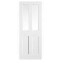 LPD Ashford 2 Light Clear Glazed Primed Hollow Internal Door - 2040 x 726 x 40mm - White