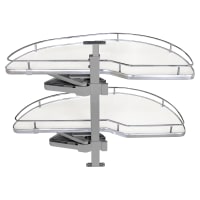 Emuca Supra Lake Corner Pull Out Organiser - Cabinet Width 860mm - Left Hand - White