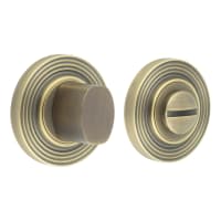 Burlington by Frelan Inner 3 Turn & Release with Reeded Rose - 47mm Diameter - Antique Brass