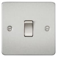 Knightsbridge 20A 1 Gang Flat Plate Double Pole Appliance Switch - Brushed Chrome