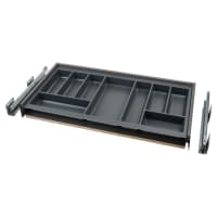 Blum MERIVOBOX BLUMOTION M Height Soft Close Drawer & Cutlery Tray - (H) 91 x (D) 450 x (W) 852mm - Orion Grey