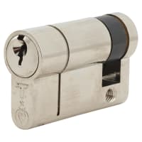 TSS TS007 1 Star 6 Pin 50mm Euro Single Cylinder - 40 + 10mm - Polished Chrome - Keyed to Differ