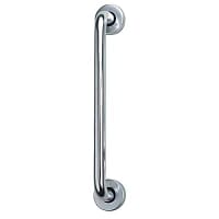 Touchpoint Satin Aluminium 19mm D-Bar Door Pull Handle on Rose - Screw Fix - 300mm Centres