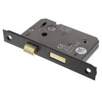 Atlantic Bolt Through Bathroom Lock - 77mm Case - 57mm Backset - Matt Black