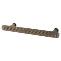 Alexander & Wilks Crispin 15mm Reeded T-Bar Cabinet Pull Handle - 128mm Centres - Antique Brass