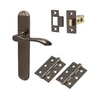 Hampstead Black Nickel Latch Door Handles Kit - Altea Range