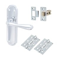 Hampstead Polished Chrome Latch Door Handles Pack - Genoa Range