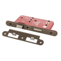 Atlantic DIN Bathroom Lock - 88mm Case - 60mm Backset - Radius - Antique Brass