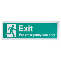 Altro Exit For Emergency Use Only - 300 x 150mm - Rigid Plastic