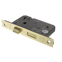 Atlantic Bolt Through Bathroom Lock - 77mm Case - 57mm Backset - Satin Brass