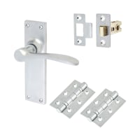 Hampstead Satin Chrome Latch Door Handles Pack - Buckingham Range