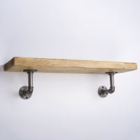 Altro 1/2 Inch Pipe Shelf Bracket Kit - Grey - Pack of 2