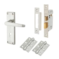 Touchpoint Satin Chrome Budget Straight 3 Lever Sashlock Door Handles Pack - Mia Range