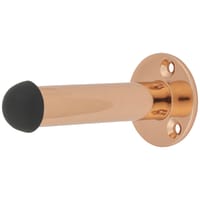 Hampstead Round Base Projection Door Stop - 80mm Projection - Polished Copper