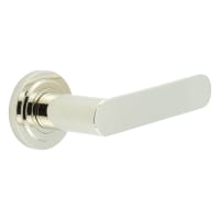Burlington by Frelan Polished Nickel Fire Rated Door Handles on Round Stepped Rose - Kensington Range