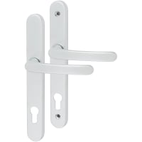 TSS uPVC Multipoint Door Handle - Long Plate - 200mm Bolt c/c - 92mm c/c - Silver