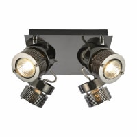 Forum Inlight Pedro 4 Light Square Ceiling Spotlight - Black Chrome