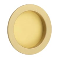 Burlington by Frelan Round Flush Pull Handle - 75mm Diameter - Satin Brass