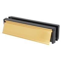 TSS Telescopic Letter Plate - 250 x 65mm - 20-40mm Door Thickness - Polished Gold
