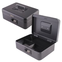 Sterling Cash Box with Combination Lock - 10 Inch - Black