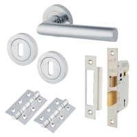Altro Polished Chrome 3 Lever Sashlock Door Handle on Rose Pack - Emily Range