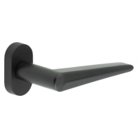 CRES by Frelan Black uPVC Multipoint Door Handles on Oval Rose - Black - CR-107 Range