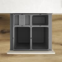 Blum MERIVO ECO Top Waste Bin Set - 552 x 500 x 630mm - 80L Combined - Orion Grey - 40kg