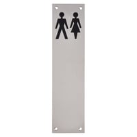 Altro Finger Plate - Unisex Toilet Door Sign - 300 x 75mm - Polished Stainless Steel