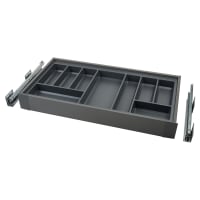 Blum MERIVOBOX BLUMOTION M Height Soft Close Drawer with Fronts & Cutlery Tray - 101 x 450 x 900mm - Orion Grey