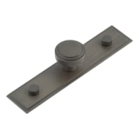 Hoxton by Frelan Cropley Stepped Round Cabinet Knob on Stepped Backplate - 30mm Diameter - Dark Bronze