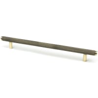 From The Anvil Brompton 14mm Knurled T-Bar Cabinet Pull Handle - 224mm Centres - Aged Brass