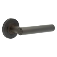Burlington by Frelan Dark Bronze Fire Rated Door Handles on Round Knurled Rose - Richmond Range