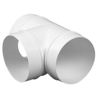Awenta Plastic Tee Piece Pipe Connector - 5 Inch/125mm - White