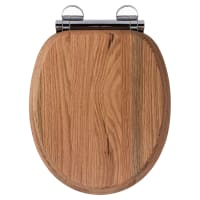 Croydex Rutland Flexi-Fix Soft Close Wooden Toilet Seat - Natural Wood