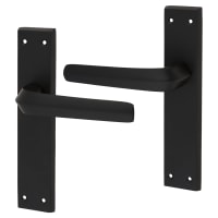 Altro Matt Black Latch Door Handles - Norley Range - 200 x 42mm