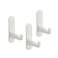elfa Top Track System - Long Tool & Storage Board Hooks - 62 x 68 x 15mm - White - Pack of 3