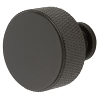 Alexander & Wilks Lucia Knurled Round Cabinet Knob - 35mm Diameter - PVD Dark Bronze