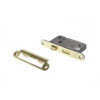 Atlantic Fire-Rated Bolt Through Bathroom Lock - 77mm Case - 57mm Backset - Radius - Satin Brass