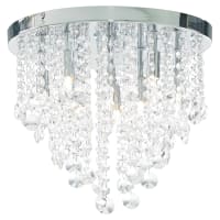 Forum Spa Celeste 9 Light Flush Ceiling Light - Polished Chrome Fittings & Crystal Droplets