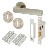 Altro Satin Nickel 3 Lever Sashlock Door Handles on Rose Pack - Zara Range