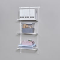 elfa Wardrobe & Storage Starter Kit - 1 Bay, 3 Ventilated Wire Shelf - 641 x 1532 x 320mm - White