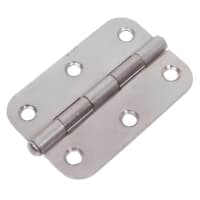 Loose Pin Radius Steel Butt Door Hinge - 75 x 50mm - Zinc Plated - Pair