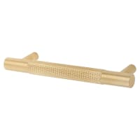 Alexander & Wilks Brunel 13mm Knurled T-Bar Cabinet Pull Handle - 96mm Centres - PVD Satin Brass