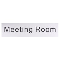 Altro Meeting Room Door Sign - 200 x 50mm - Brushed Silver Plastic