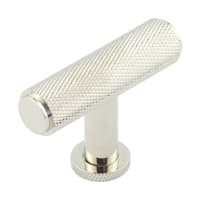 Burlington by Frelan 15mm Piccadilly Knurled T-Bar Cabinet Knob - 55 x 40mm - Polished Nickel