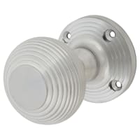 Touchpoint Satin Chrome Beehive Mortice Door Knob - 60mm Rose Diameter