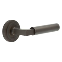 Burlington by Frelan Dark Bronze Fire Rated Door Handles on Round Stepped Rose - Westminster Range