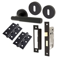 Altro Matt Black Lines 3 Lever Sashlock Door Handles Pack - Nova Range