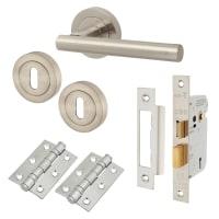 Touchpoint Satin Nickel 3 Lever Sashlock Door Handles on Rose Pack - Ella Range